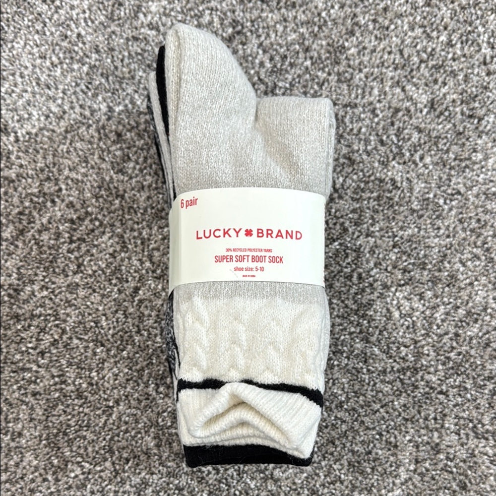 Lucky Brand Sock 6 Pair Pack ~ Women's Shoe Size 5-10
